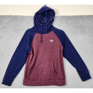 OBEY Hoodie Mens Small Red Pullover Fleece Hooded Sweatshirt Activewear Comfy